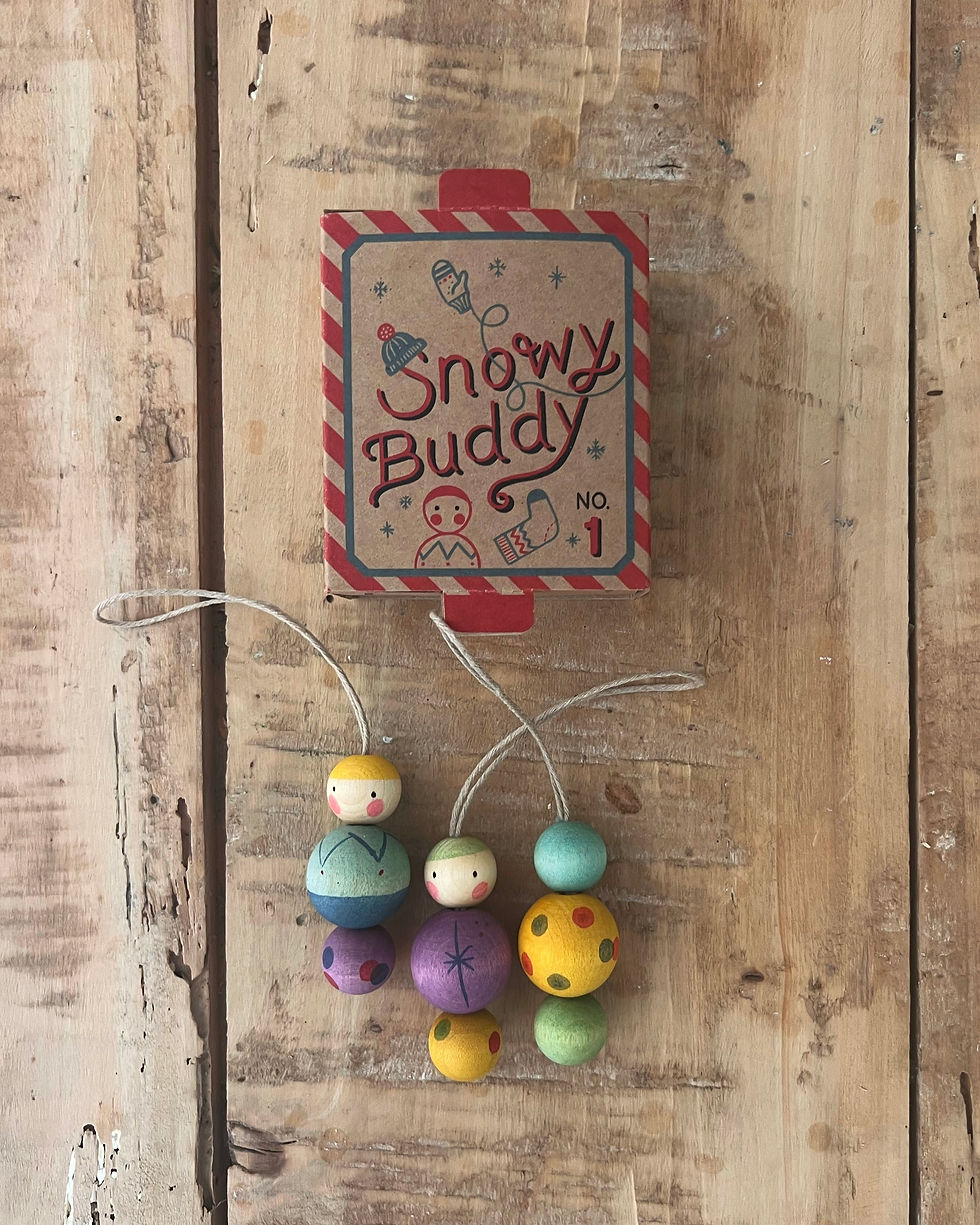 Thumbnail: Grapat Snowy Buddy Ornaments. Handcrafted Waldorf inspired toys. Creative play, imaginative small world. Hanging decoration