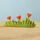 Thumbnail: Bumbu Toys Wooden Grass With Orange Flowers Large. Handcrafted Waldorf inspired toys. Imaginative play and storytelling