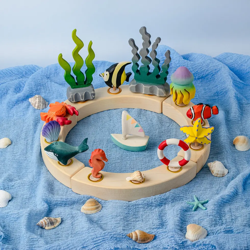 Bumbu Toys Sailboat Celebration Ring Figure. Handcrafted Waldorf small world toys and seasonal nature displays.