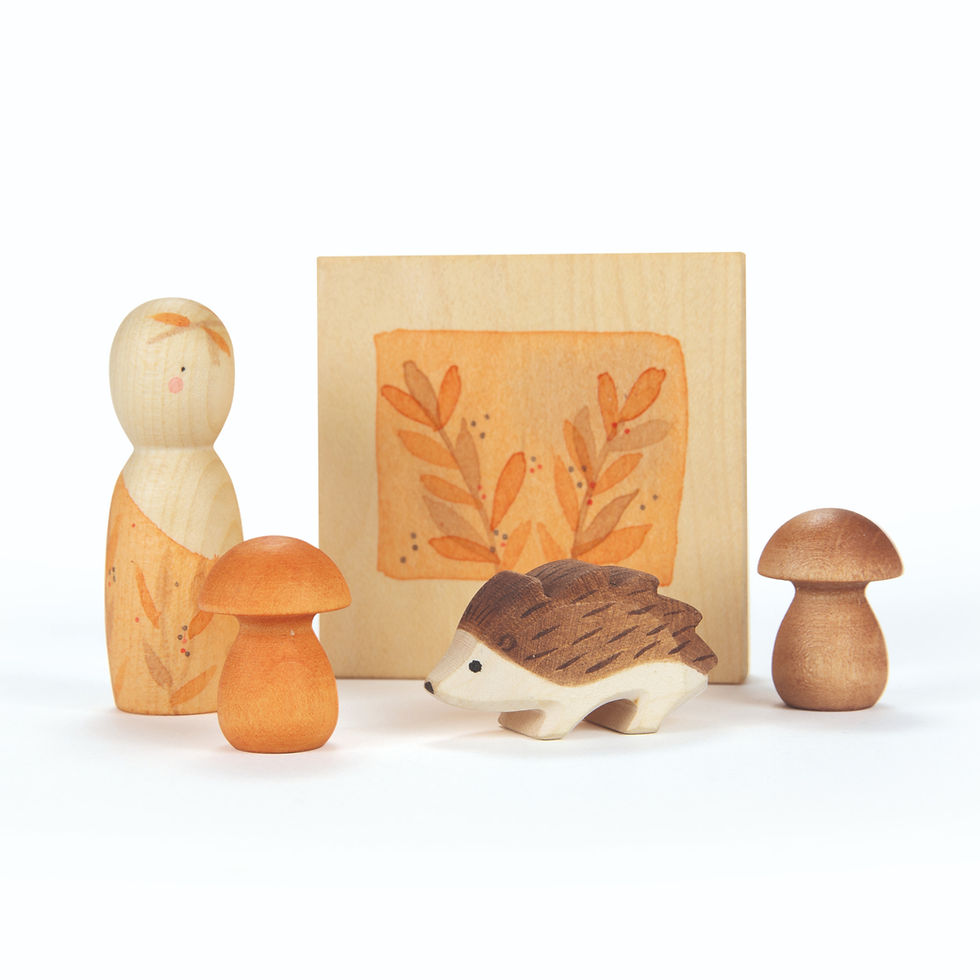 Grapat x Ostheimer Hello Autumn set. Handcrafted Waldorf inspired toys. Creative play, festive decor. Limited edition