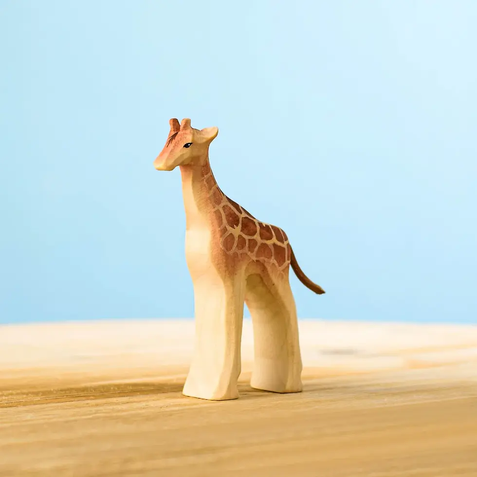 Thumbnail: Bumbu Toys Wooden Giraffe Calf. Handcrafted Waldorf inspired toys. Imaginative play and storytelling