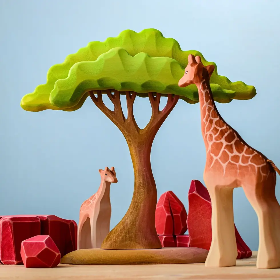 Thumbnail: Bumbu Toys Wooden Male Giraffe. Handcrafted Waldorf inspired toys. Imaginative play and storytelling