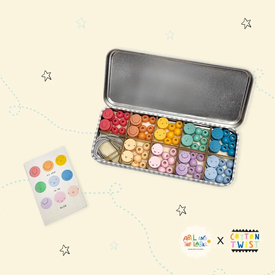Thumbnail: Cotton Twist It's Nice To Be Nice Bracelet Beading Kit. Children's craft activity. Stocking filler. Eco-friendly