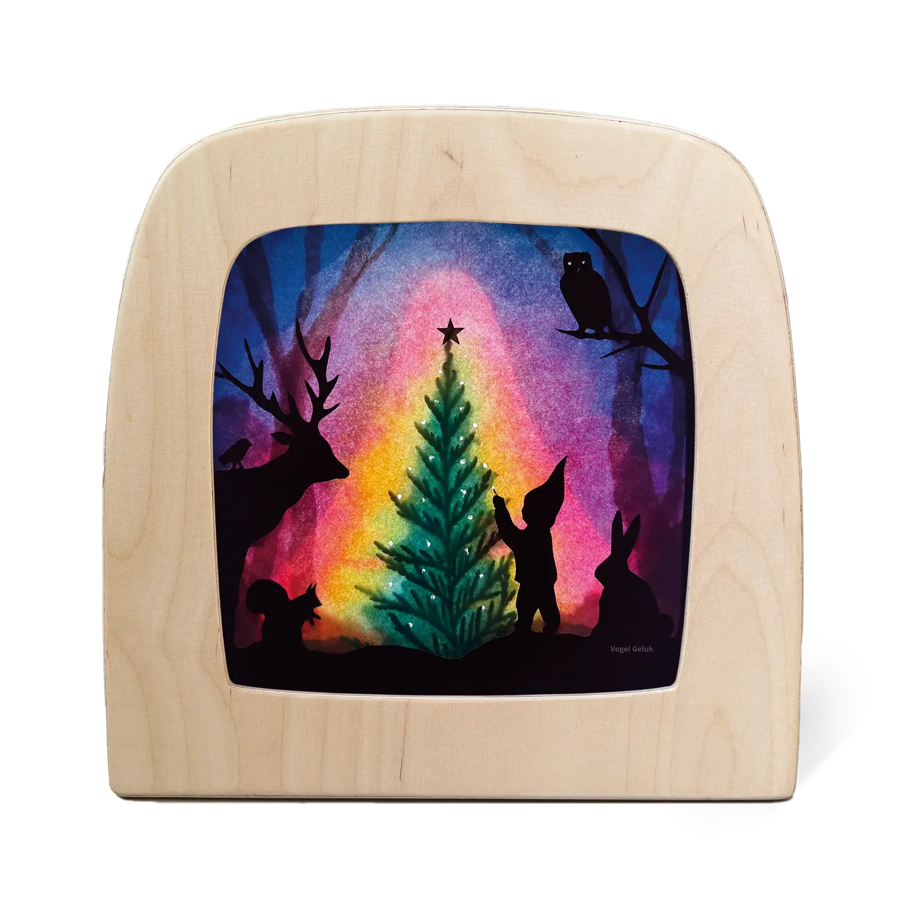 Toverlux Silhouette - Vogel Geluk - Christmas Tree. Waldorf inspired illustrations. Storytelling. Seasonal display