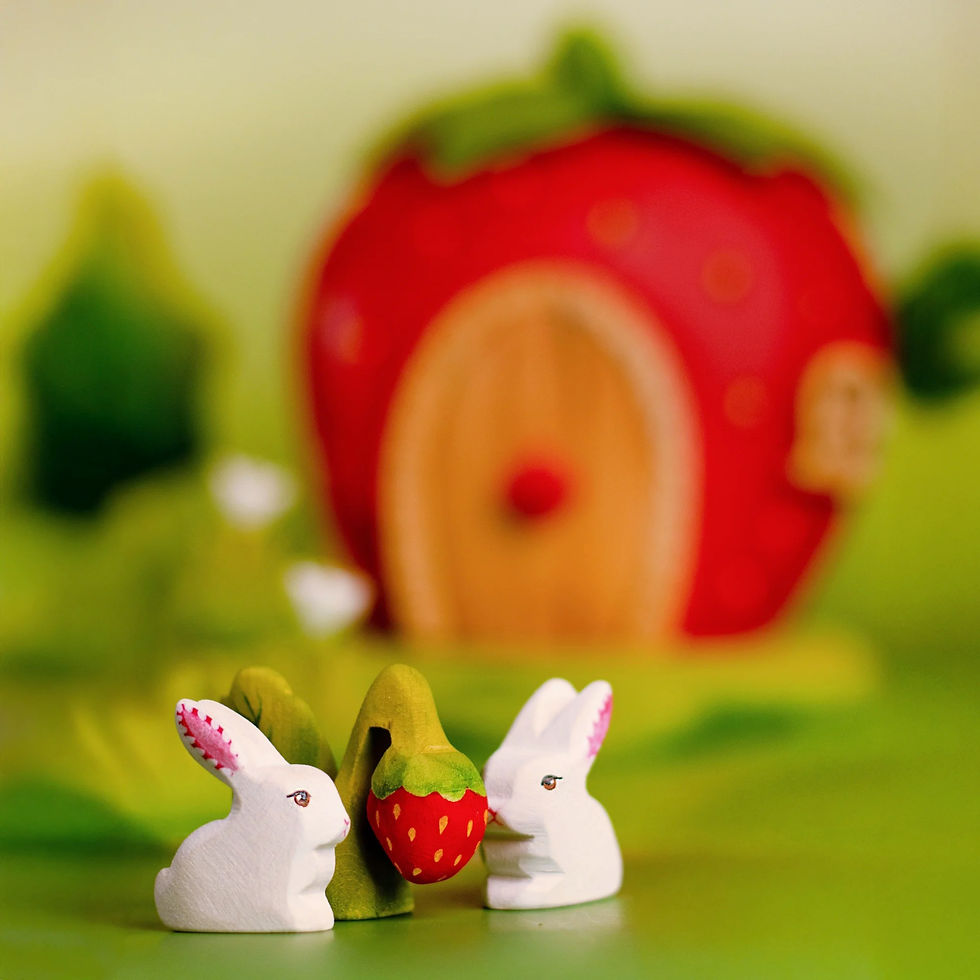 Thumbnail: Bumbu Toys Wooden Strawberry Plant. Handcrafted Waldorf inspired toys. Imaginative play and storytelling