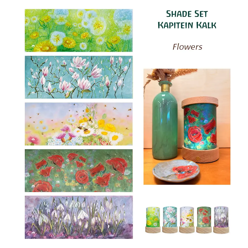 Toverlux Lantern Shades - Kapitein Kalk - Flowers set. Waldorf inspired. Storytelling. Children's playroom decor