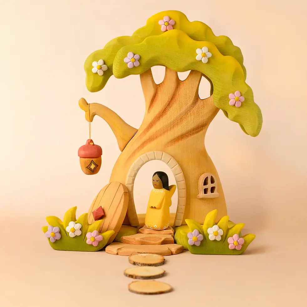 Thumbnail: Bumbu Toys Golden Fairy. Handcrafted Waldorf inspired small world toys. Imaginative play and storytelling