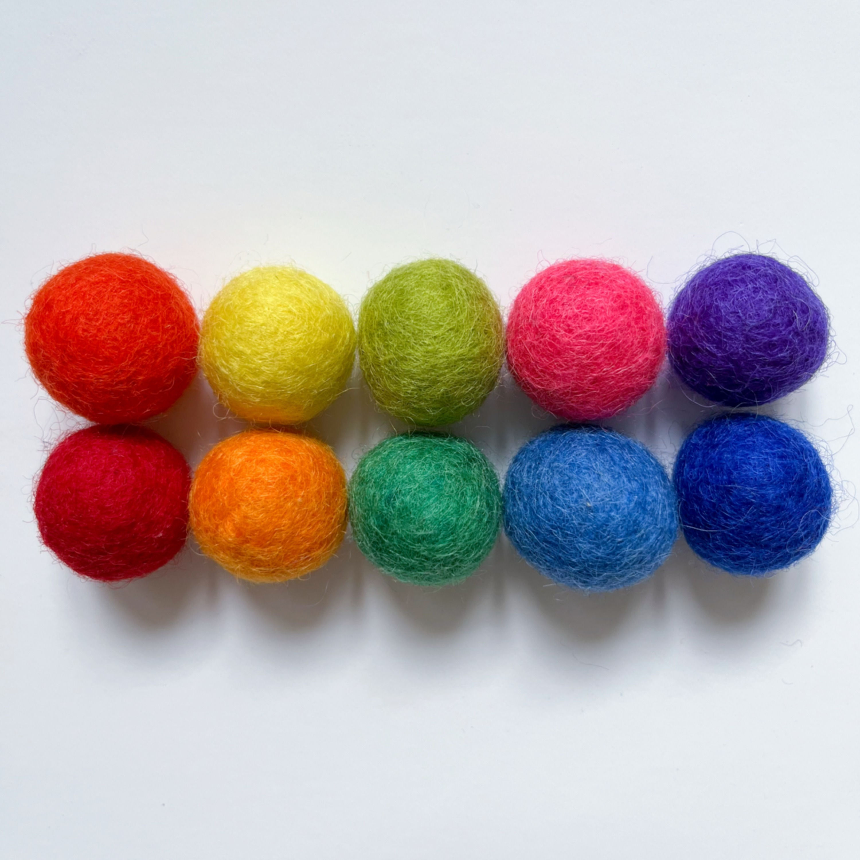 Natural Large Wool Felt Balls - 10 pieces