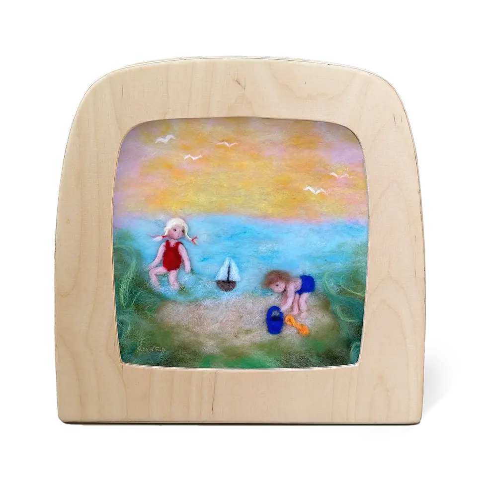 Toverlux Silhouette - Het Wol Feetje - Beach Children. Waldorf inspired. Storytelling. Seasonal display