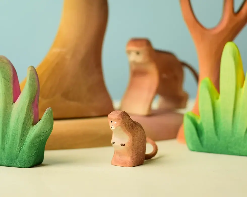 Thumbnail: Bumbu Toys Wooden Baby Monkey. Handcrafted Waldorf inspired toys. Imaginative play and storytelling