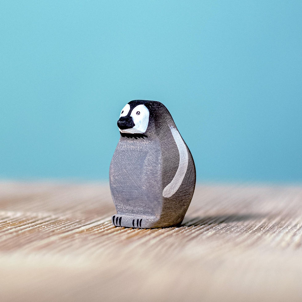 Thumbnail: Bumbu Toys Wooden Penguin Chick. Handcrafted Waldorf inspired small world toys. Imaginative play and storytelling