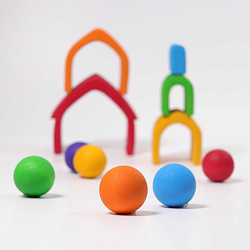 Thumbnail: Grimms Rainbow Balls. Handcrafted children's toys. Creative, Imaginative play. Open Ended Play. 1 years +