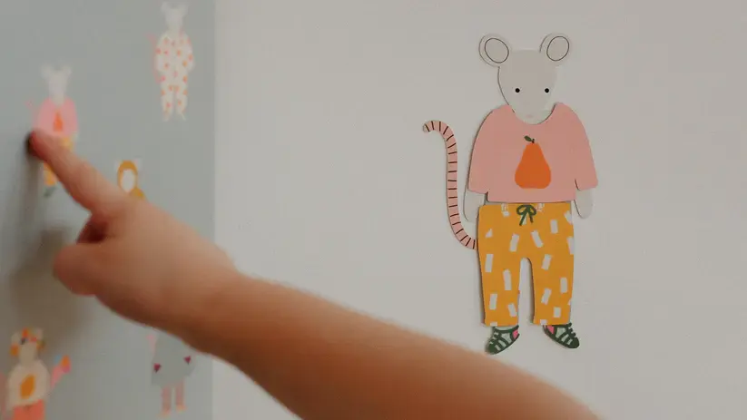 Thumbnail: Ma Cabane à Rêves I'm Getting Dressed Magnets Set. Flexible waterproof magnets for children. Creative and imaginative play
