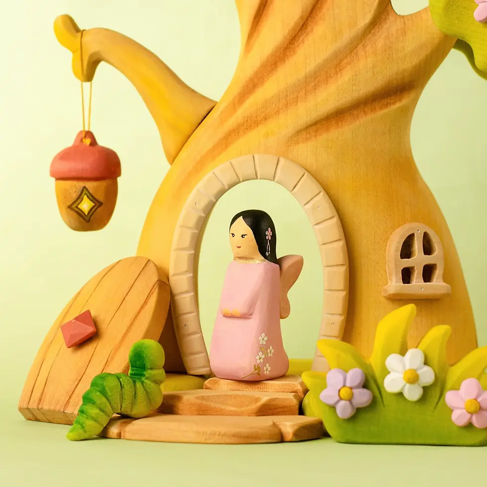 Thumbnail: Bumbu Toys Wooden Caterpillar. Handcrafted Waldorf inspired small world toys. Imaginative play and storytelling