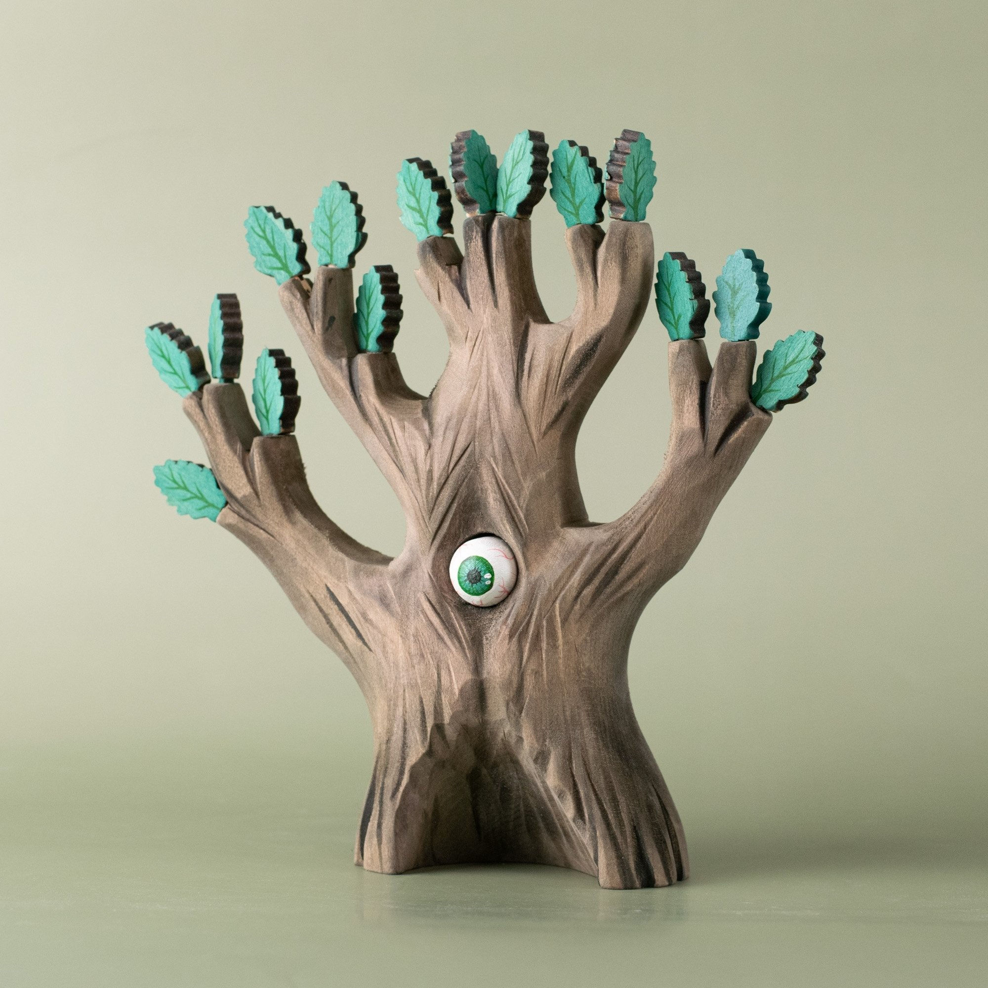 Bumbu Toys The Watching Oak - Green. Handcrafted Waldorf inspired small world toys for imaginative play and storytelling