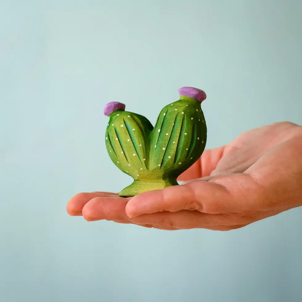 Thumbnail: Bumbu Toys Wooden Pin Cushion Cactus. Handcrafted Waldorf inspired small world toys. Imaginative play and storytelling