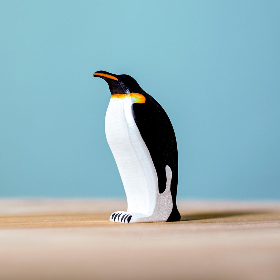 Thumbnail: Bumbu Toys Wooden Emperor Penguin Male. Handcrafted Waldorf inspired small world toys. Imaginative play and storytelling