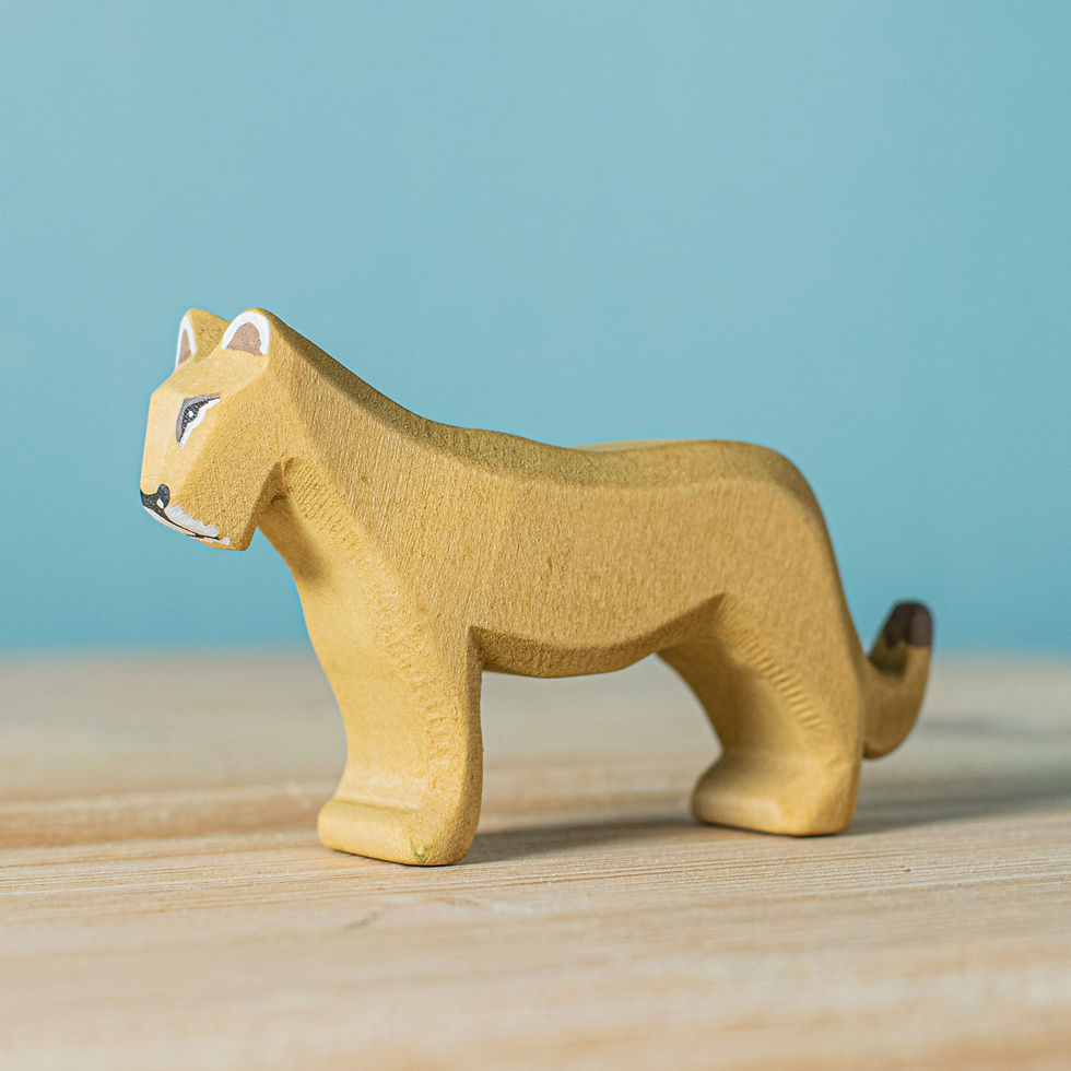 Thumbnail: Bumbu Toys Wooden Female Lion. Handcrafted Waldorf inspired toys. Imaginative play and storytelling