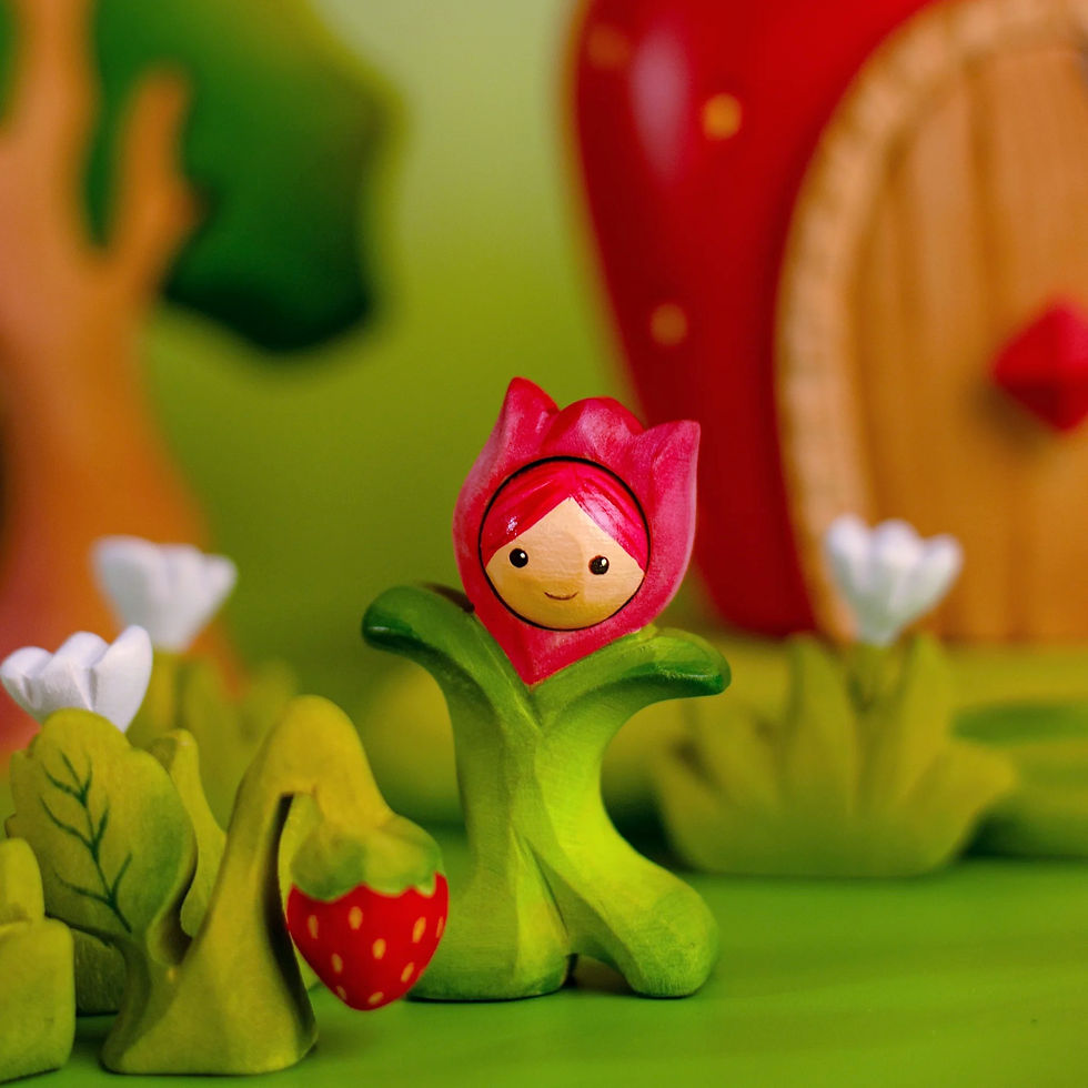 Thumbnail: Bumbu Toys Wooden Strawberry Plant. Handcrafted Waldorf inspired toys. Imaginative play and storytelling