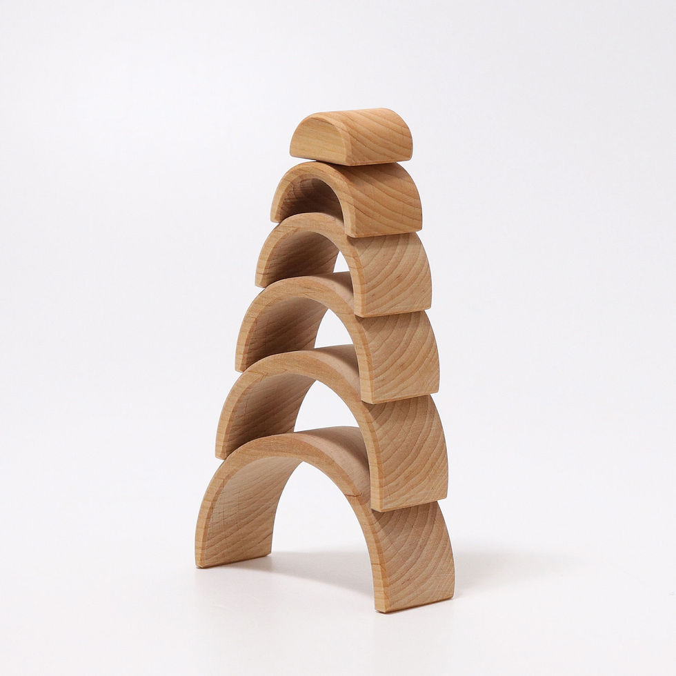 Thumbnail: Grimms Small Natural Rainbow. Handcrafted wooden children's toy. Creative play. Stacking toy. Open Ended Play. 3 years +