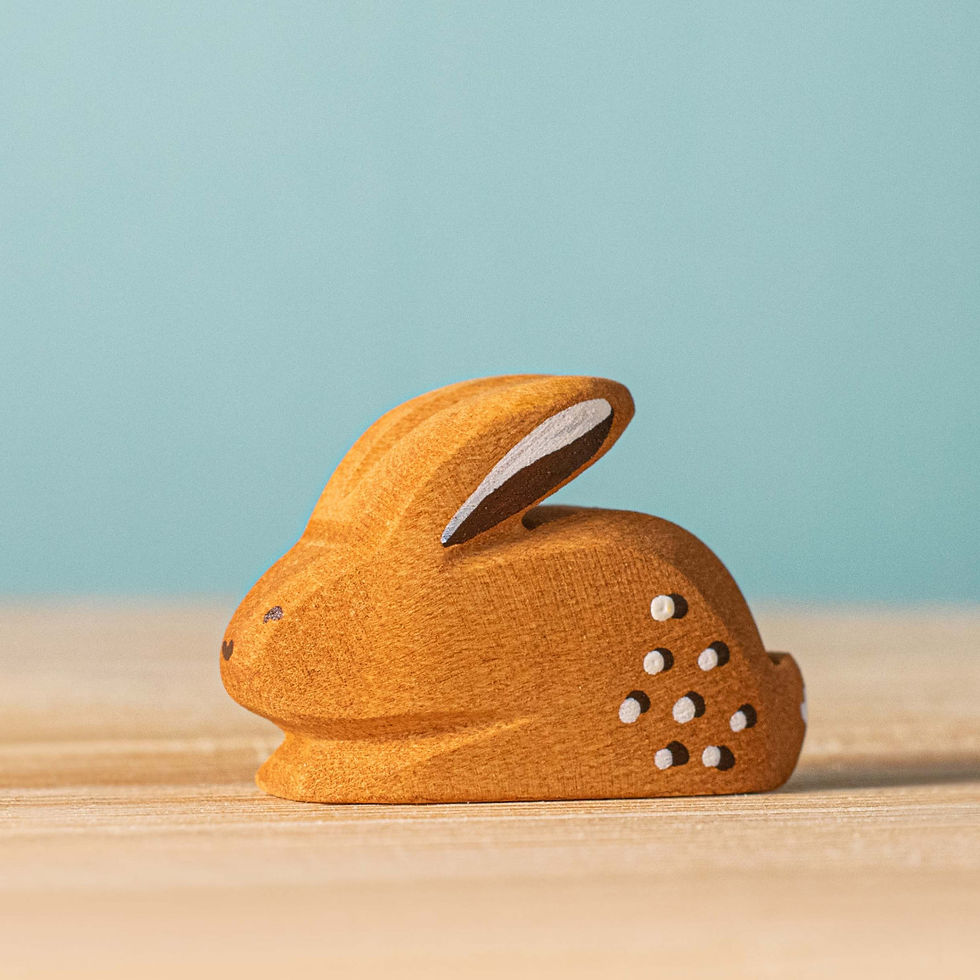 Thumbnail: Bumbu Toys Wooden Perching Rabbit. Handcrafted Waldorf inspired small world toys. Imaginative play and storytelling