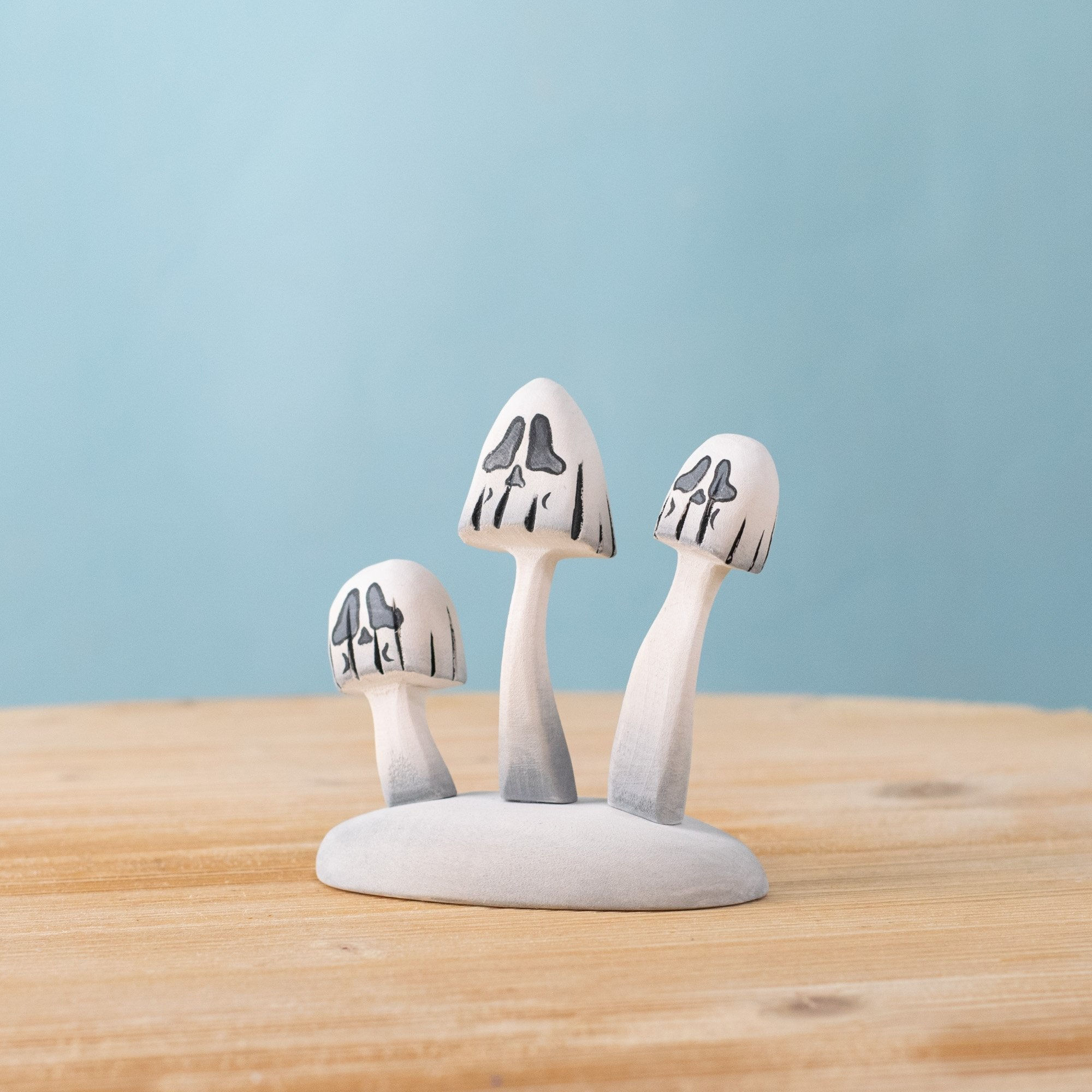 Bumbu Toys Wooden Phantom Mushroom Set. Waldorf inspired small world toys. Open ended imaginative play and stories