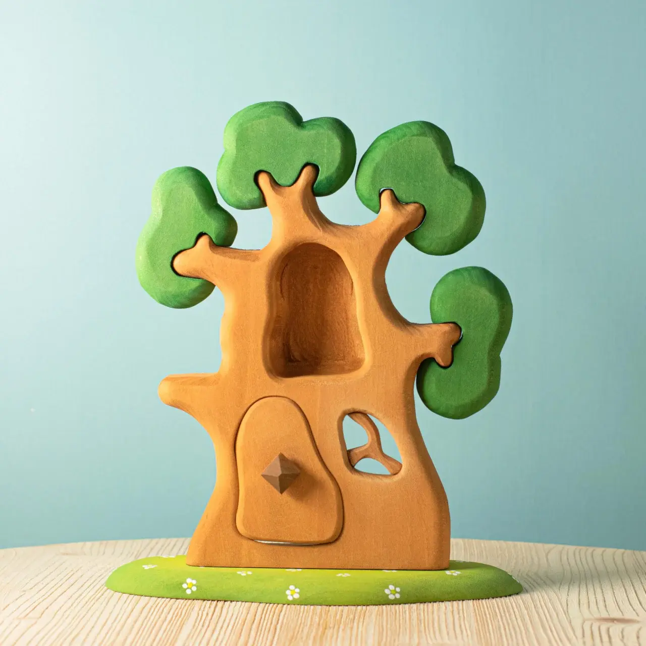 Bumbu Toys Wooden Ancient Oak Tree. Handcrafted Waldorf inspired small world toys. Imaginative play and storytelling