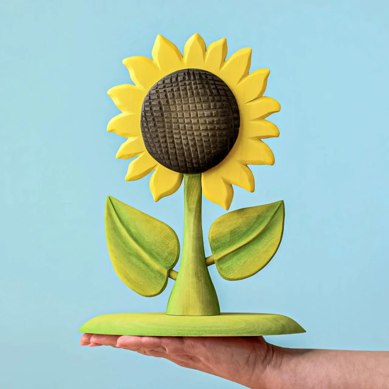 Bumbu Toys Large Sunflower. Handcrafted Waldorf inspired small world toys. Imaginative play and storytelling