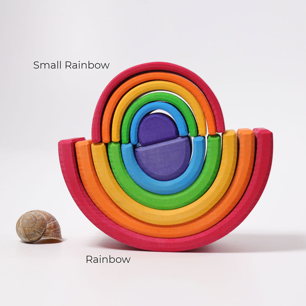 Thumbnail: Grimms Small Rainbow on Rainbow. Handcrafted wooden children's toy. Creative play. Stacking toy. Open Ended Play. 3 years +