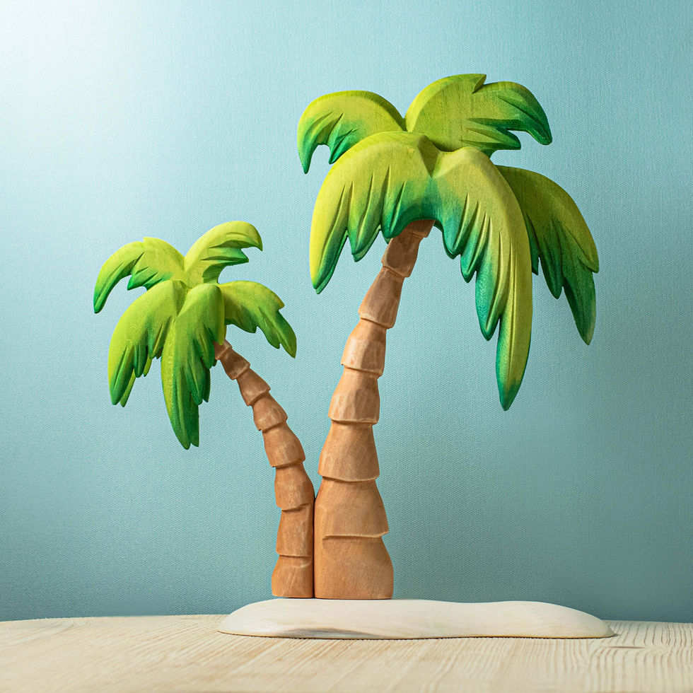 Thumbnail: Bumbu Toys Wooden Palm Tree. Handcrafted Waldorf inspired small world toys. Imaginative play and storytelling