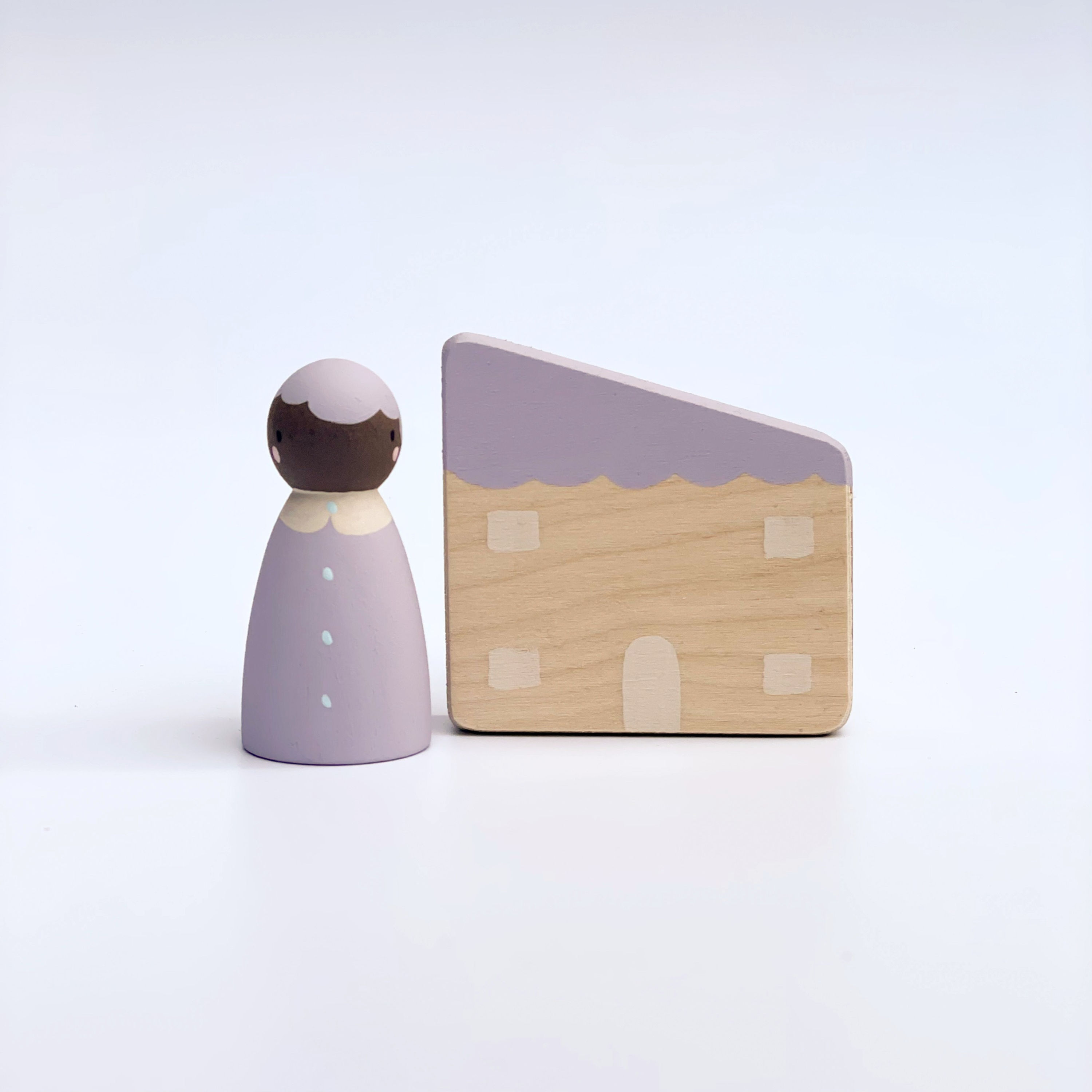 Little Folk and House Set - Pastel Indigo