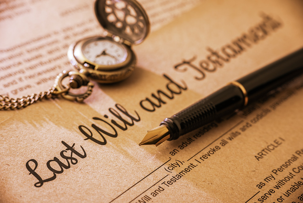 Last will and testament document