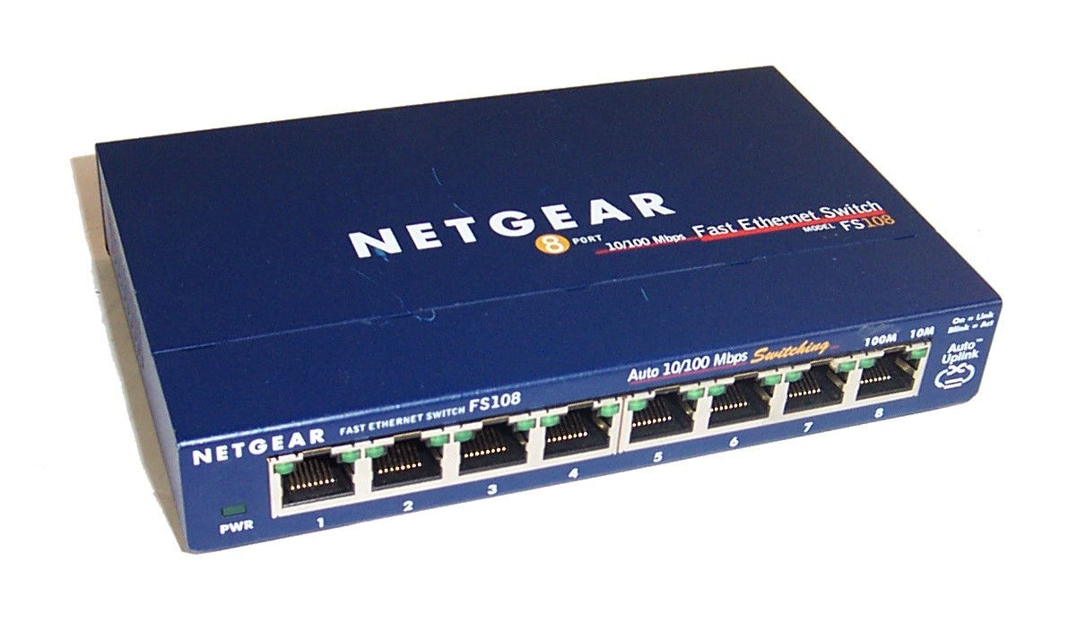 Netgear FS108 8 Port 10/100 Mbps Ethernet Switch