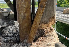 Wet rot on the bell tower