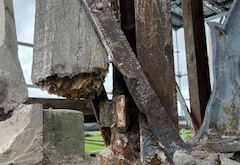 Extensive wet rot on bell tower
