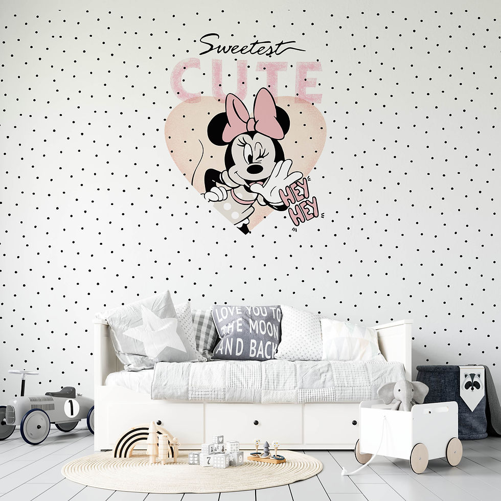 Миниатюра: Оригинальные фотообои в комнату девочки "Микки/Минни Маус"