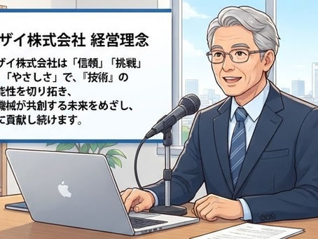 リカザイ株式会社では、毎期の初めに全社向けの方針説明会を実施しています。
