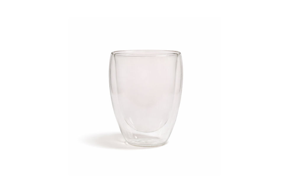 Thumbnail: Insulated 350ml glass cups with double wall construction, customised for staff rewards, conferences and branded promotions