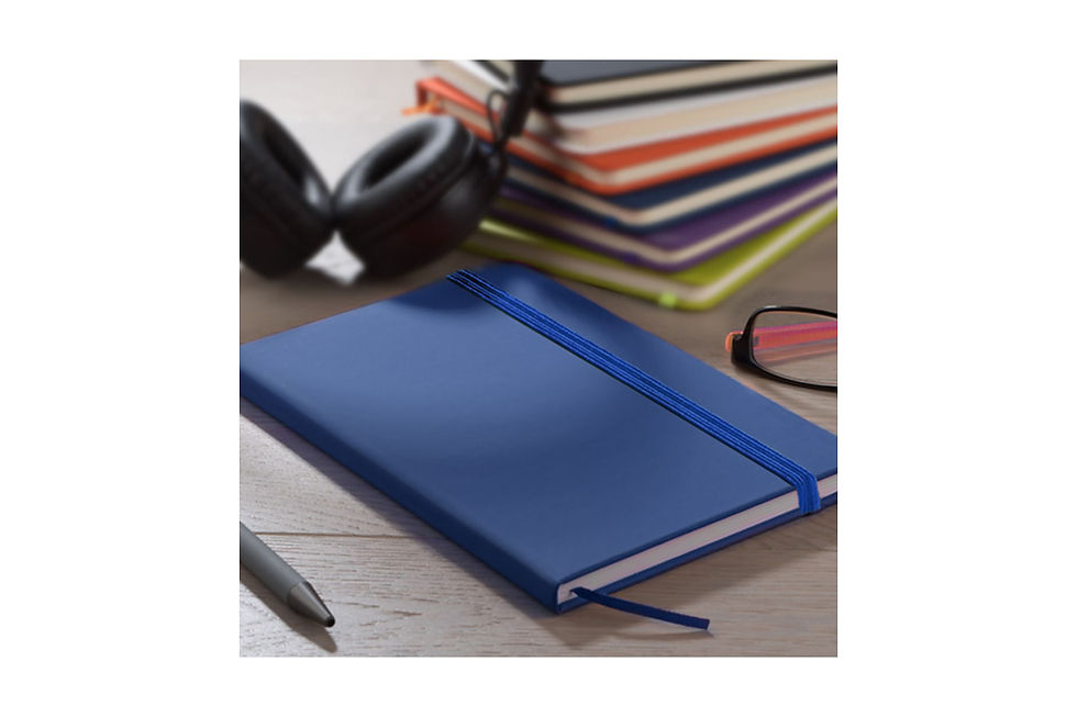 Personalised A5 leatherette notebooks designed to showcase your brand through everyday business use and note-taking