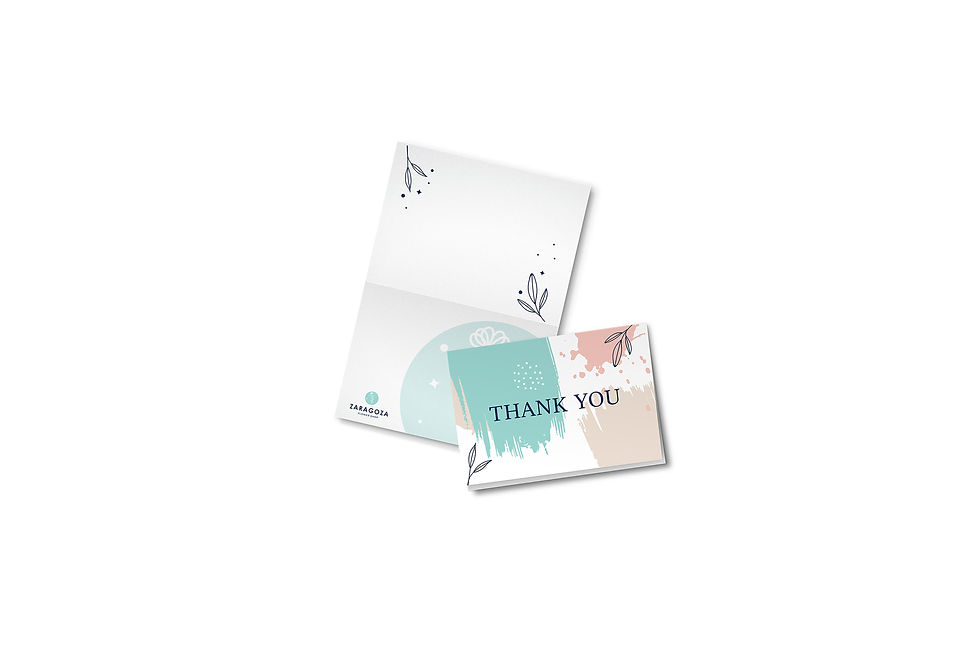 Personalised A7 gift card with custom design, ideal for retail packaging and business giveaways.