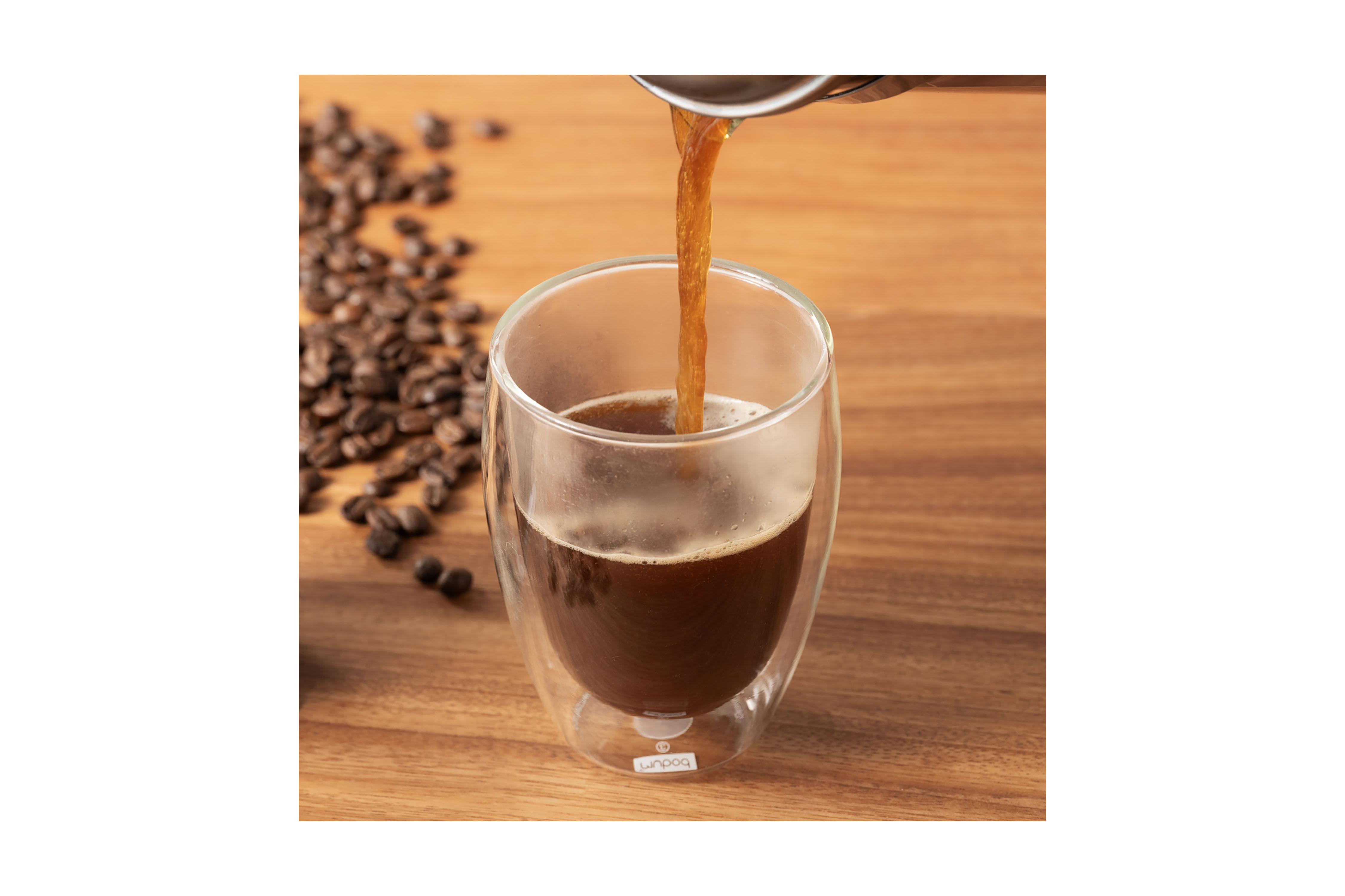 Premium BODUM Pavina 350ml double wall glass sets custom branded with your logo for memorable client and employee gifts
