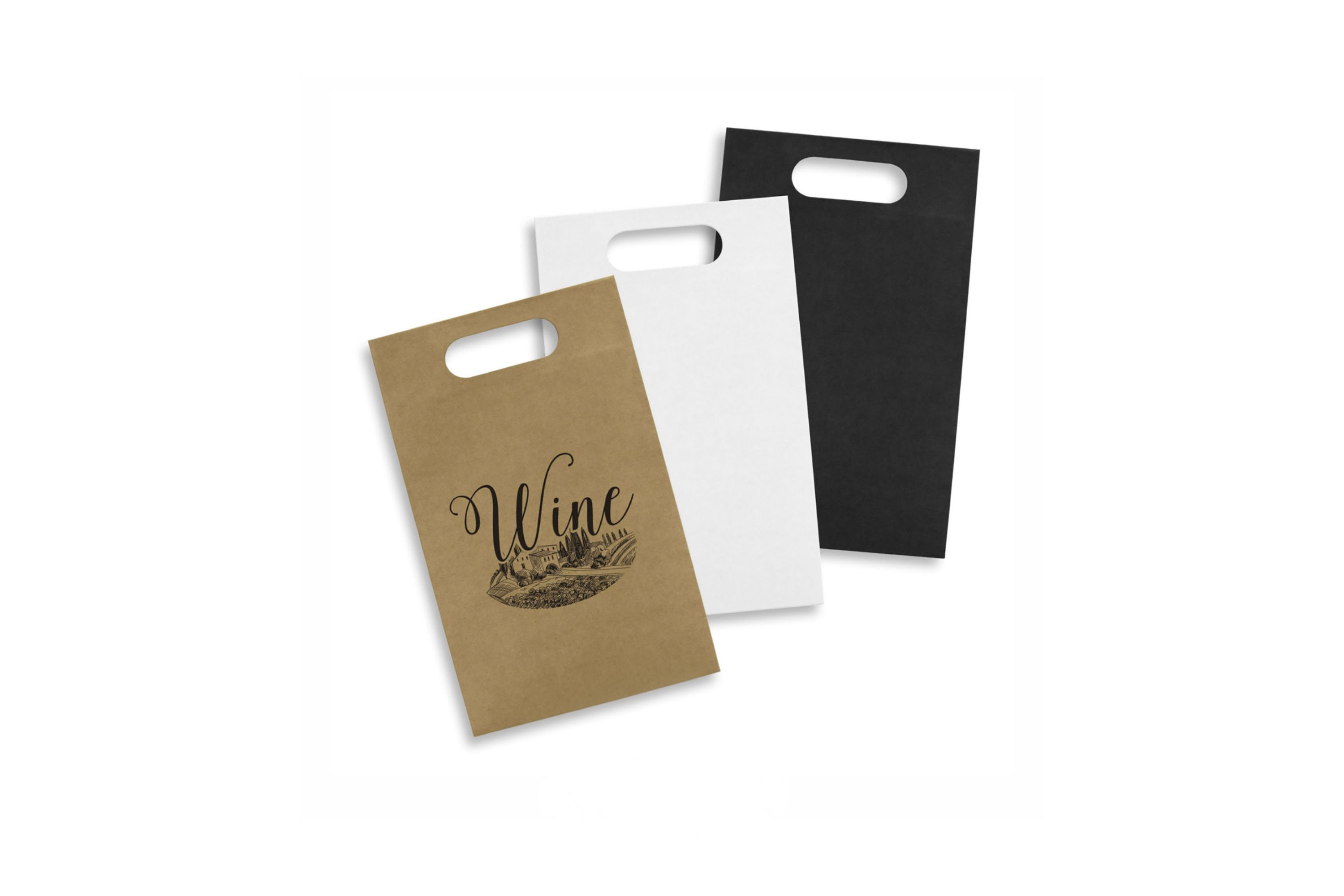 Branded paper wine bags with custom logo printing, perfect for eco-friendly corporate gifting and promotional events.