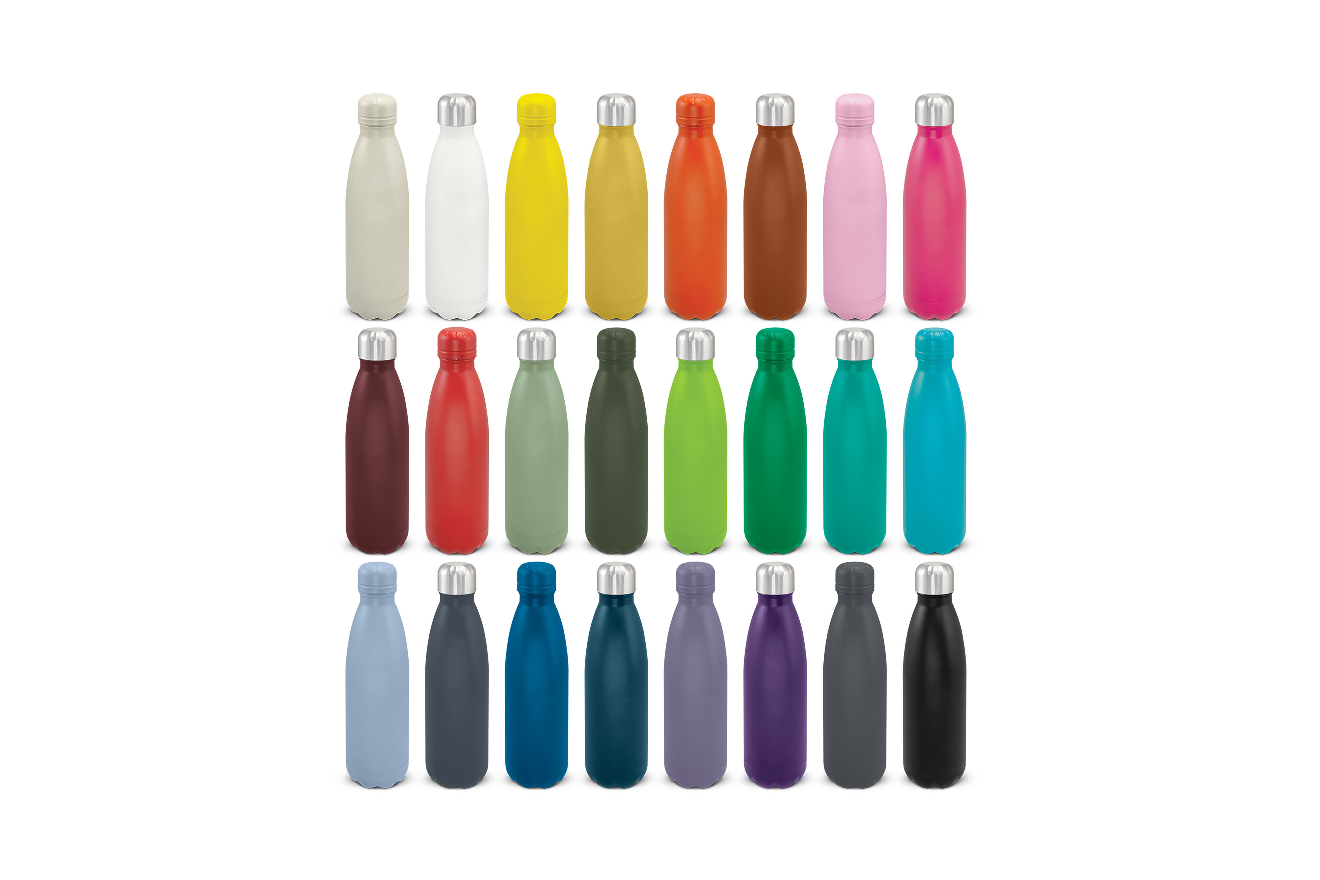 Promotional powder coated vacuum bottle 500ml customised with your logo for corporate promotional products and giveaways