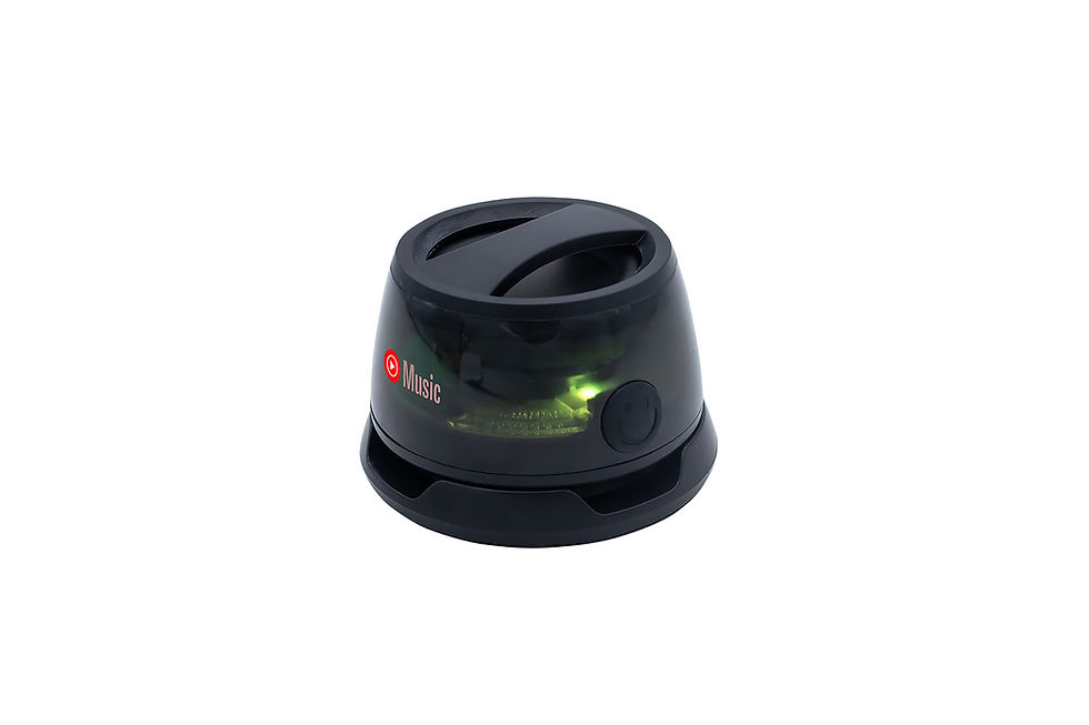 Portable branded speakers featuring company branding for stylish and practical giveaways.