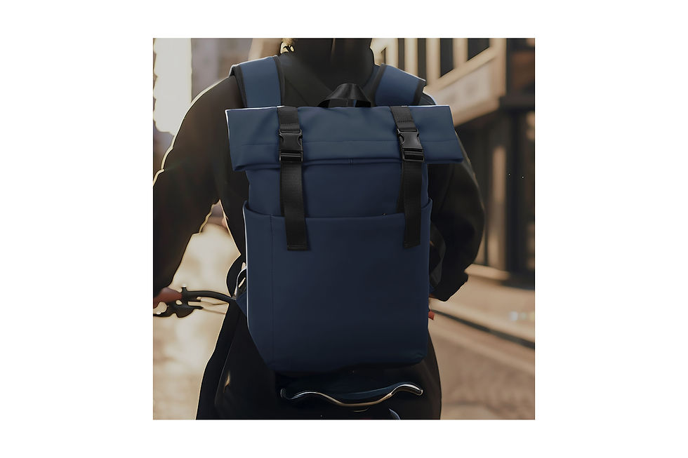 Branded Archer soft touch flap backpacks 16L with custom logos, promotional backpacks for work, travel and corporate giveaway