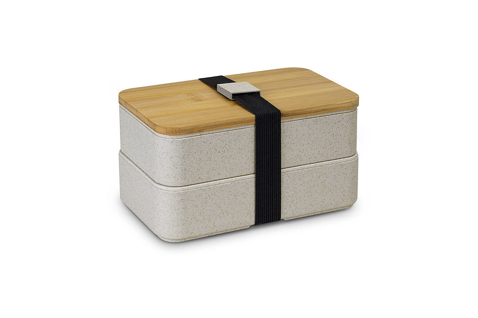 Thumbnail: Promotional stackable wheat straw bamboo lunch boxes with custom branding, perfect for eco-friendly corporate gifts.