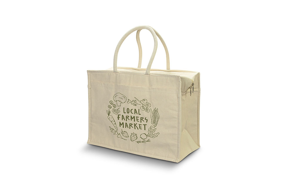 Heavy duty zippered cotton cooler bags custom branded for promotional giveaways and corporate events