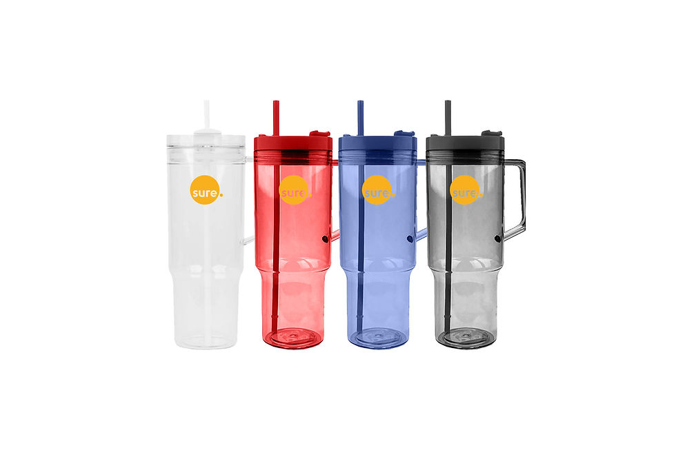Oversized 1.3L plastic travel mug with custom branding for all-day hydration, commuting and corporate merchandise
