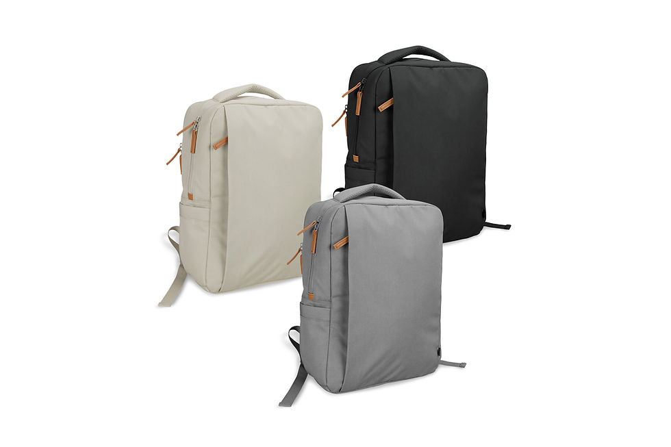 Branded laptop backpacks with custom logos, perfect for corporate gifts and promotional giveaways.