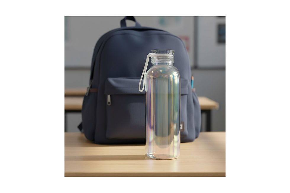 Generous 700ml glass drink bottle custom branded for everyday hydration, corporate gifting and workplace merchandise
